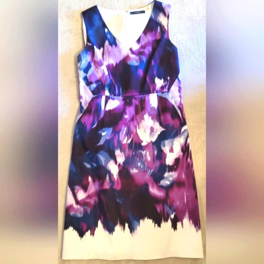 Tahari V-Neck Dress Women Size 10